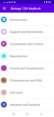 Biology 12th KeyBook android App screenshot 1